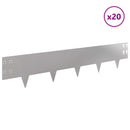 vidaXL Fűszegélyezés 20 pcs 100 x 20 cm Acél Ezüst