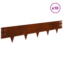 vidaXL Fűszegélyezés 10 pcs 100 x 20 cm Acél Rozsdás