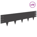 vidaXL Fűszegélyezés 10 pcs 100 x 25 cm Acél Fekete