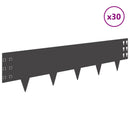 vidaXL Fűszegélyezés 30 pcs 100 x 25 cm Acél Fekete