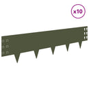 vidaXL Fűszegélyezés 10 pcs 100 x 25 cm Acél Olajzöld