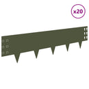 vidaXL Fűszegélyezés 20 pcs 100 x 25 cm Acél Olajzöld
