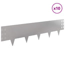 vidaXL Fűszegélyezés 10 pcs 100 x 25 cm Acél Ezüst
