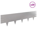 vidaXL Fűszegélyezés 20 pcs 100 x 25 cm Acél Ezüst
