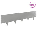 vidaXL Fűszegélyezés 10 pcs 100 x 25 cm Acél Ezüst