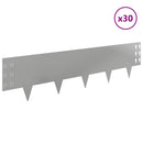 vidaXL Fűszegélyezés 30 pcs 100 x 25 cm Acél Ezüst