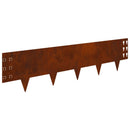 vidaXL Fűszegélyezés 10 pcs 100 x 25 cm Acél Rozsdás