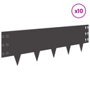 vidaXL Fűszegélyezés 10 pcs 100 x 30 cm Acél Fekete