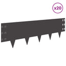 vidaXL Fűszegélyezés 20 db 100 x 30 cm Acél Fekete