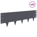 vidaXL Fűszegélyezés 10 pcs 100 x 30 cm Acél Antracitszürke