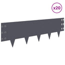 vidaXL Fűszegélyezés 20 pcs 100 x 30 cm Acél Antracitszürke