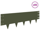 vidaXL Fűszegélyezés 10 pcs 100 x 30 cm Acél Olajzöld
