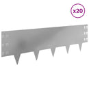 vidaXL Fűszegélyezés 20 pcs 100 x 30 cm Acél Ezüst