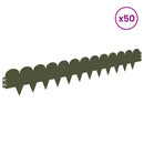 vidaXL Fűszegélyezés 50 pcs 103 x 15 cm Acél Olajzöld