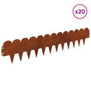 vidaXL Fűszegélyezés 20 pcs 103 x 20 cm Acél Rozsdás