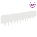 vidaXL Fűszegélyezés 20 pcs 103 x 25 cm Acél Fehér