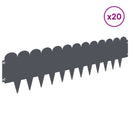 vidaXL Fűszegélyezés 20 pcs 103 x 25 cm Acél Antracitszürke