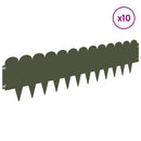 vidaXL Fűszegélyezés 10 pcs 103 x 25 cm Acél Olajzöld