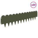 vidaXL Fűszegélyezés 20 pcs 103 x 25 cm Acél Olajzöld