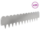vidaXL Fűszegélyezés 20 pcs 103 x 25 cm Acél Ezüst