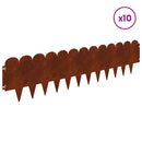 vidaXL Fűszegélyezés 10 pcs 103 x 25 cm Acél Rozsdás
