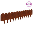 vidaXL Fűszegélyezés 20 pcs 103 x 25 cm Acél Rozsdás