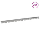vidaXL Fűszegélyezés 50 pcs 102 x 4 x 4 cm Acél Ezüst