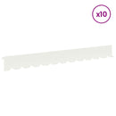 vidaXL Fűszegélyezés 10 pcs 102 x 10 x 4 cm Acél Fehér