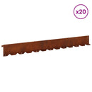 vidaXL Fűszegélyezés 20 pcs 102 x 10 x 4 cm Acél Rozsdás