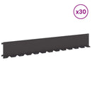 vidaXL Fűszegélyezés 30 pcs 102 x 15 x 4 cm Acél Fekete