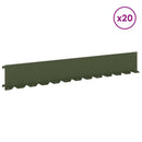 vidaXL Fűszegélyezés 20 pcs 102 x 15 x 4 cm Acél Olajzöld