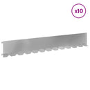 vidaXL Fűszegélyezés 10 pcs 102 x 15 x 4 cm Acél Ezüst