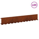 vidaXL Fűszegélyezés 20 pcs 102 x 15 x 4 cm Acél Rozsdás