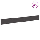 vidaXL Fűszegélyezés 20 pcs 100 x 12 cm Acél Fekete
