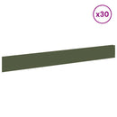 vidaXL Fűszegélyezés 30 pcs 100 x 12 cm Acél Olajzöld