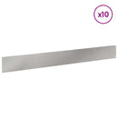 vidaXL Fűszegélyezés 10 pcs 100 x 12 cm Acél Ezüst