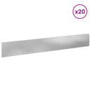 vidaXL Fűszegélyezés 20 pcs 100 x 15 cm Acél Ezüst