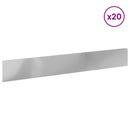 vidaXL Fűszegélyezés 20 pcs 100 x 15 cm Acél Ezüst