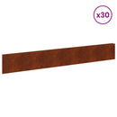 vidaXL Fűszegélyezés 30 pcs 100 x 15 cm Acél Rozsdás