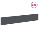 vidaXL Fűszegélyezés 20 db 100 x 18 cm Acél Antracitszürke