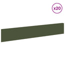 vidaXL Fűszegélyezés 20 db 100 x 18 cm Acél Olajzöld