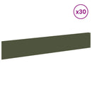 vidaXL Fűszegélyezés 30 db 100 x 18 cm Acél Olajzöld