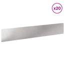 vidaXL Fűszegélyezés 20 pcs 100 x 18 cm Acél Ezüst