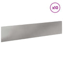 vidaXL Fűszegélyezés 10 db 100 x 22 cm Acél Ezüst