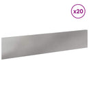 vidaXL Fűszegélyezés 20 db 100 x 22 cm Acél Ezüst