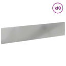 vidaXL Fűszegélyezés 10 pcs 100 x 22 cm Acél Ezüst