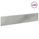 vidaXL Fűszegélyezés 20 pcs 100 x 22 cm Acél Ezüst