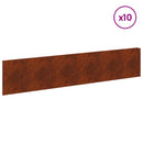 vidaXL Fűszegélyezés 10 pcs 100 x 22 cm Acél Rozsdás