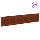 vidaXL Fűszegélyezés 20 pcs 100 x 22 cm Acél Rozsdás