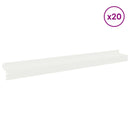 vidaXL Fűszegélyezés 20 db 100 x 10 x 8 cm Acél Fehér